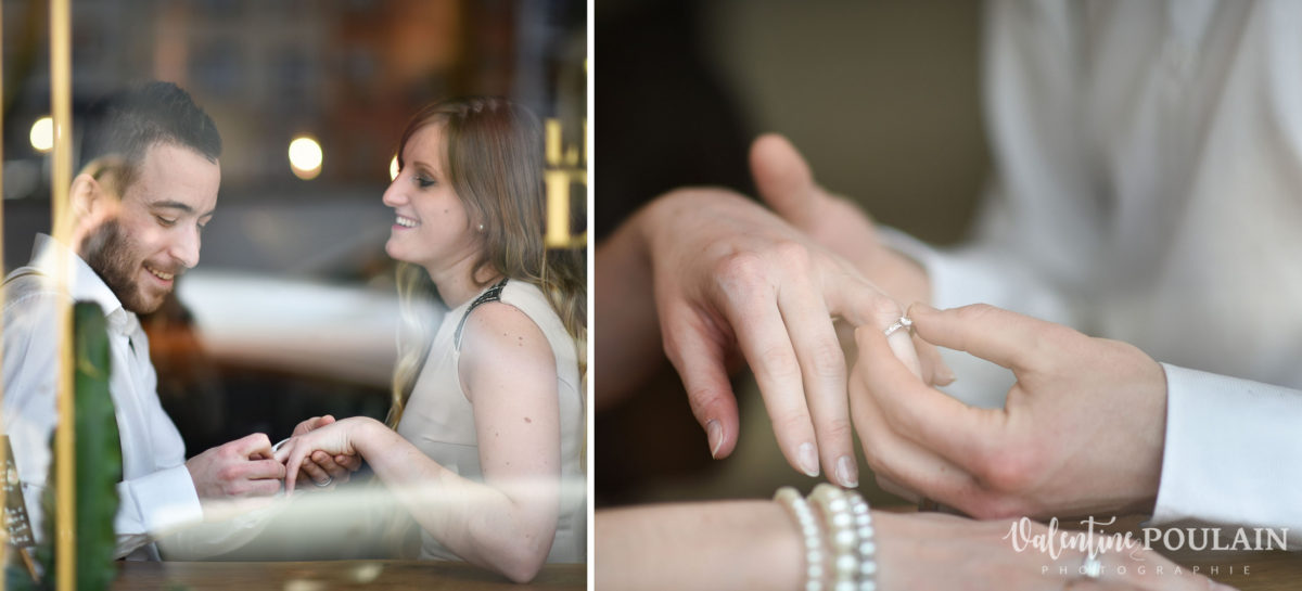 Shooting engagement demande mariage bar bague