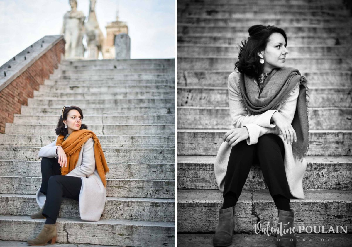 Shooting portrait Silvene Rome Créatrice marches