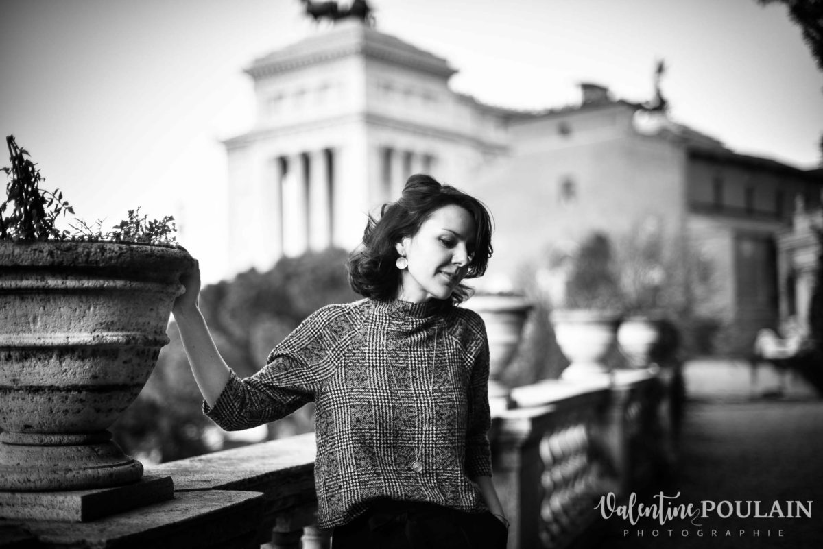 Shooting portrait Silvene Rome Créatrice n et b