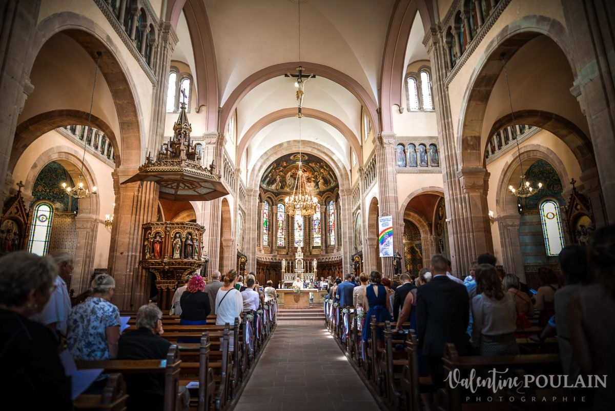 Mariage rock moto Gueberschwihr - Valentine Poulain église 7