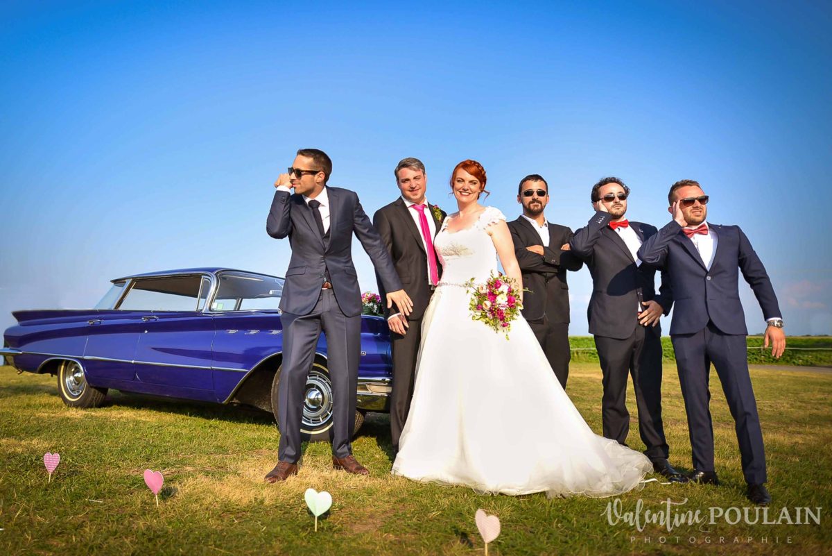 Mariage joyeux vert rose espions - Valentine Poulain