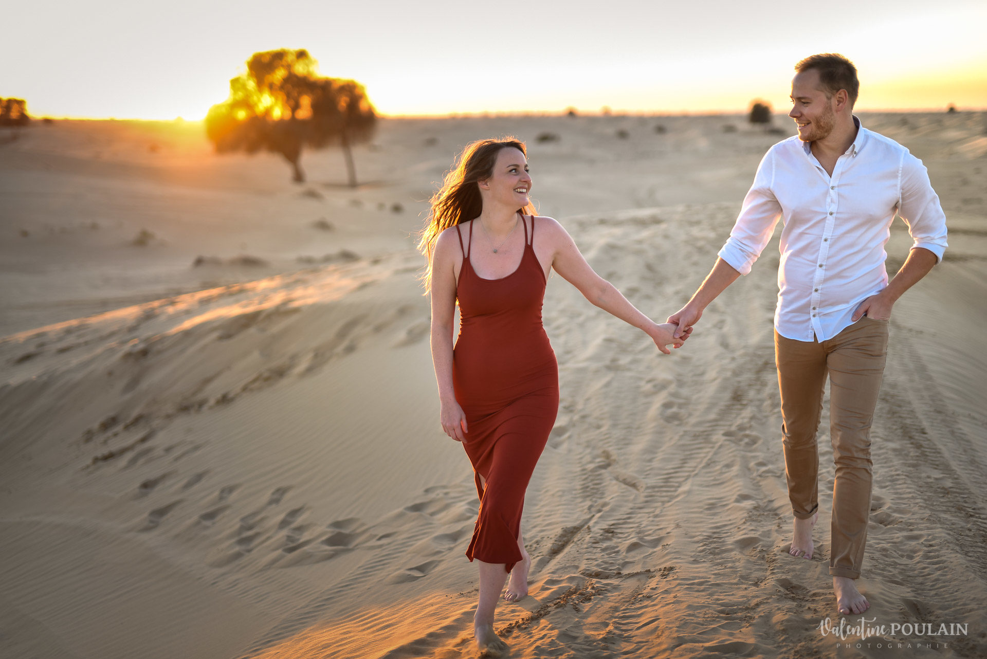 Demande en mariage Désert Dubaï - Valentine Poulain regards