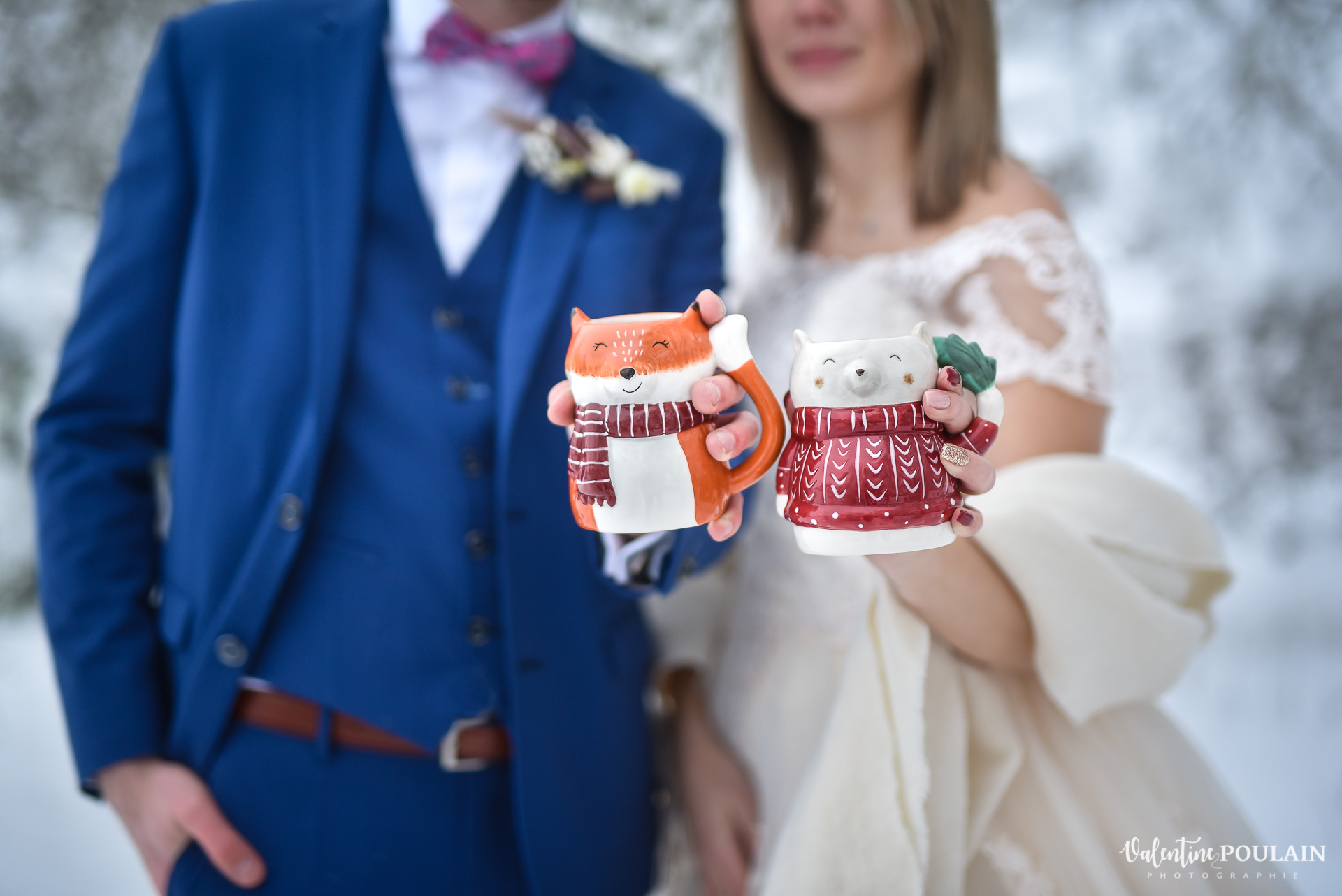 Photo mariage neige hiver - Valentine Poulain tasses