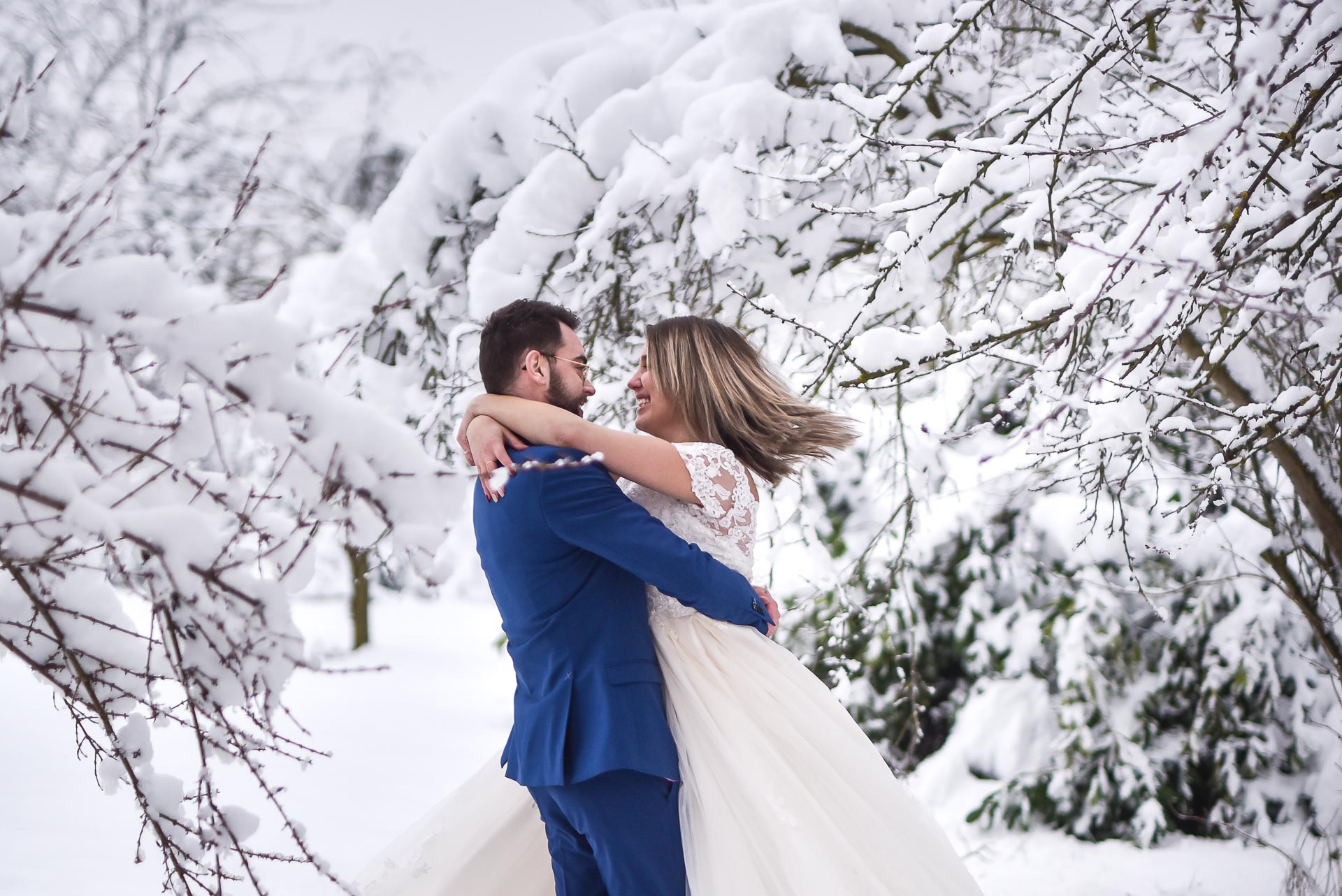 photo mariage hiver neige Valentine Poulain tourner