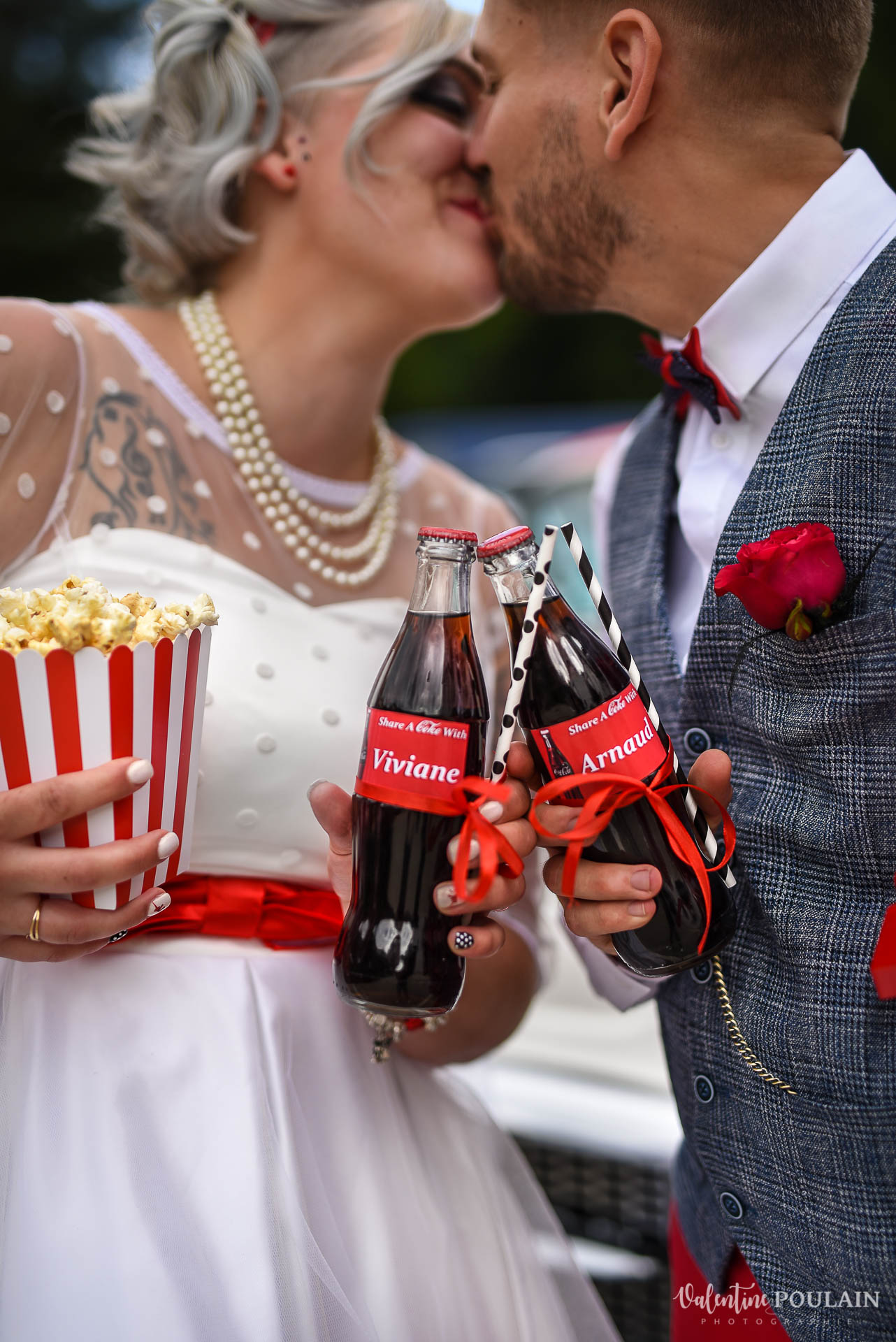Mariage vintage rockabilly - Valentine Poulain bouteilles